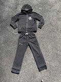 Black Zip-Up sweatpants set